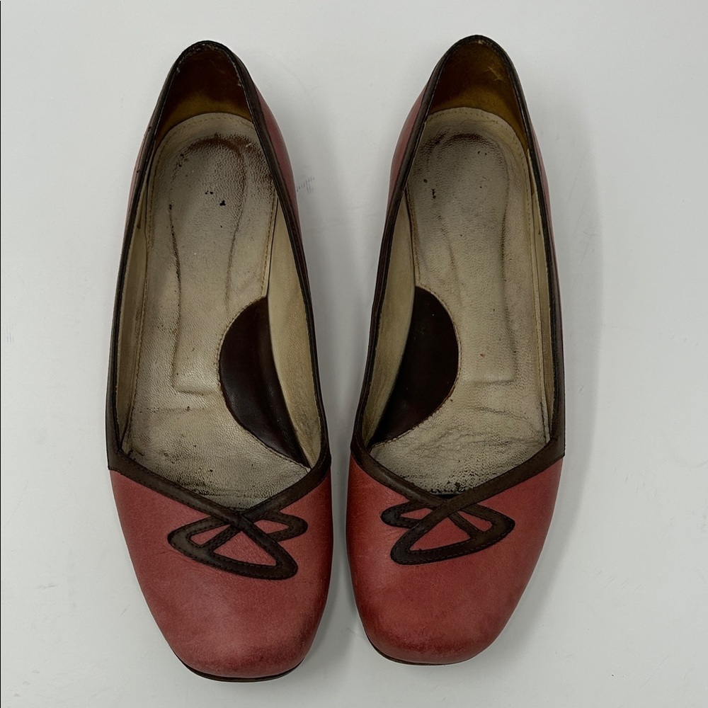 John Fluevog Rose Pink Rivers Napo Ballet Flat Size 9 Leather 0055